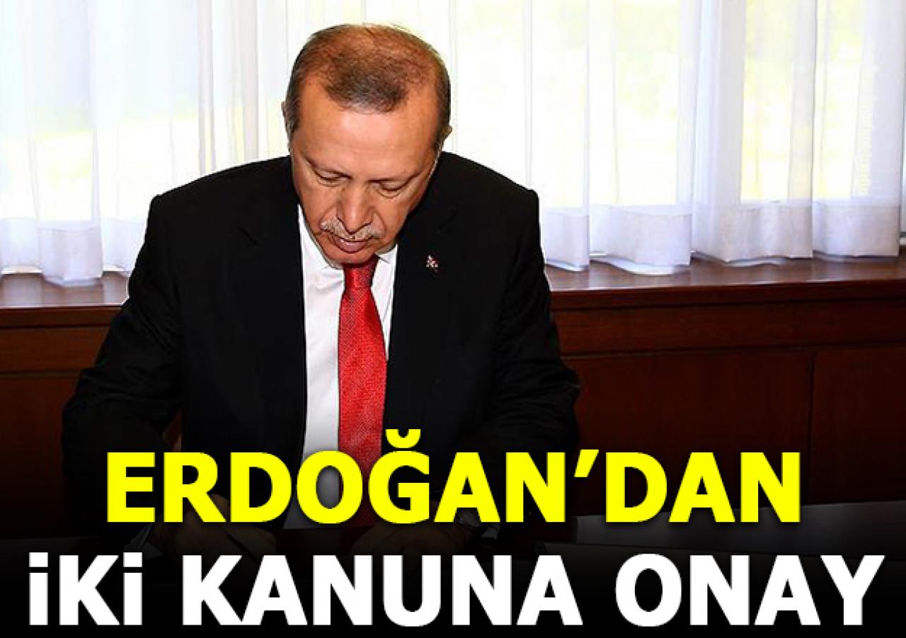 Erdoğan iki kanunu onayladı