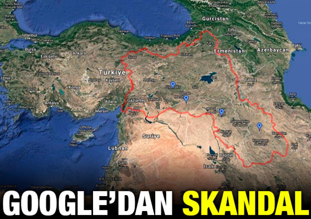 Google'dan Kürdistan skandalı!