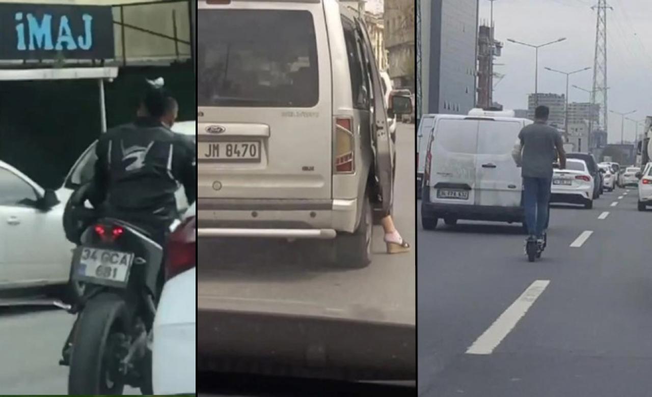 İstanbul trafiğinde ilginç görüntüler