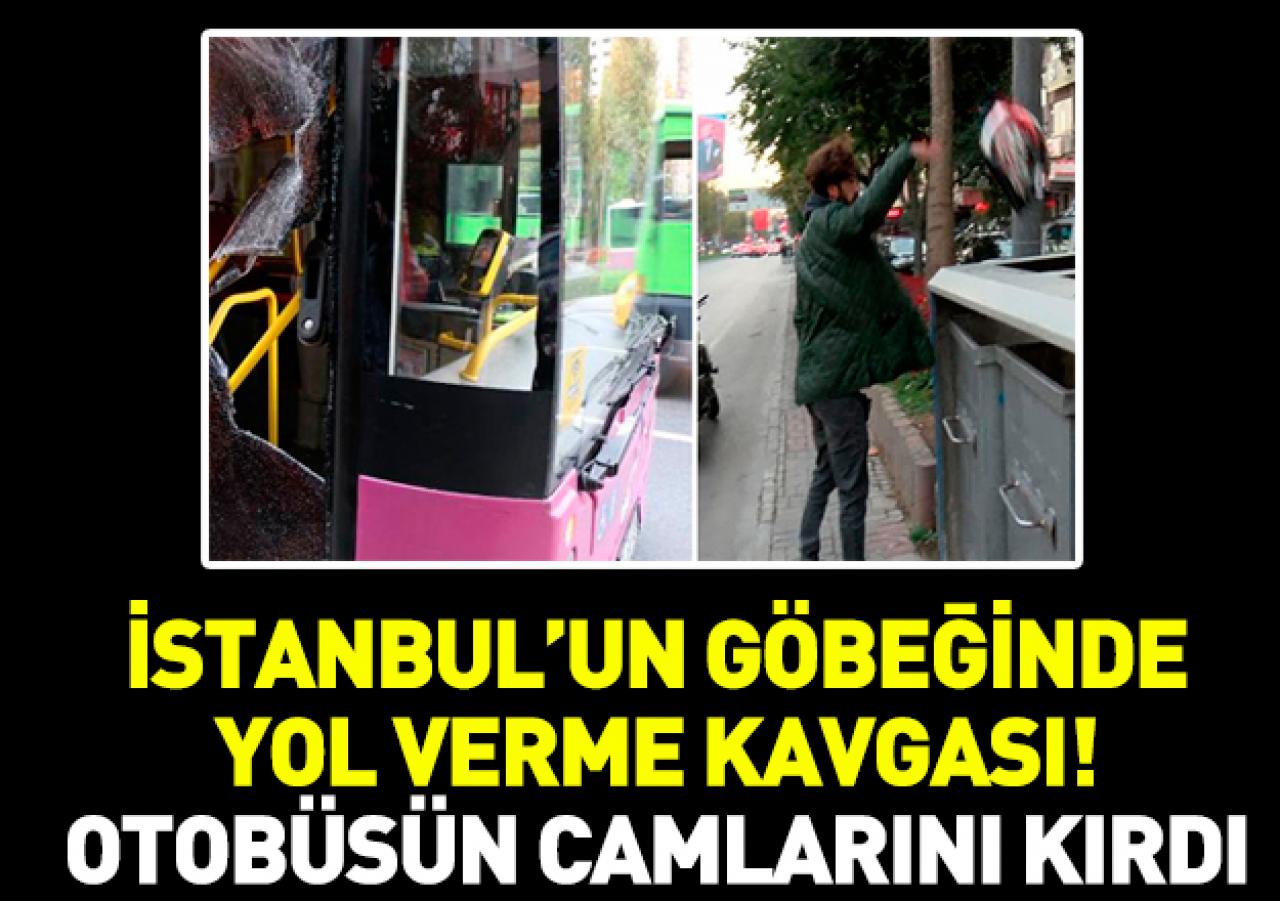 Beşiktaş'ta yol verme kavgası! Camları kaskıyla kırdı