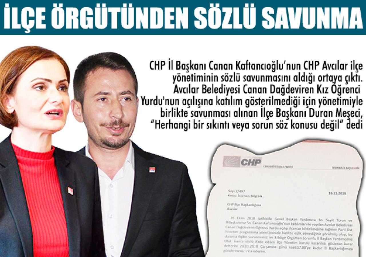 CHP ilçe örgütünden sözlu savunma!