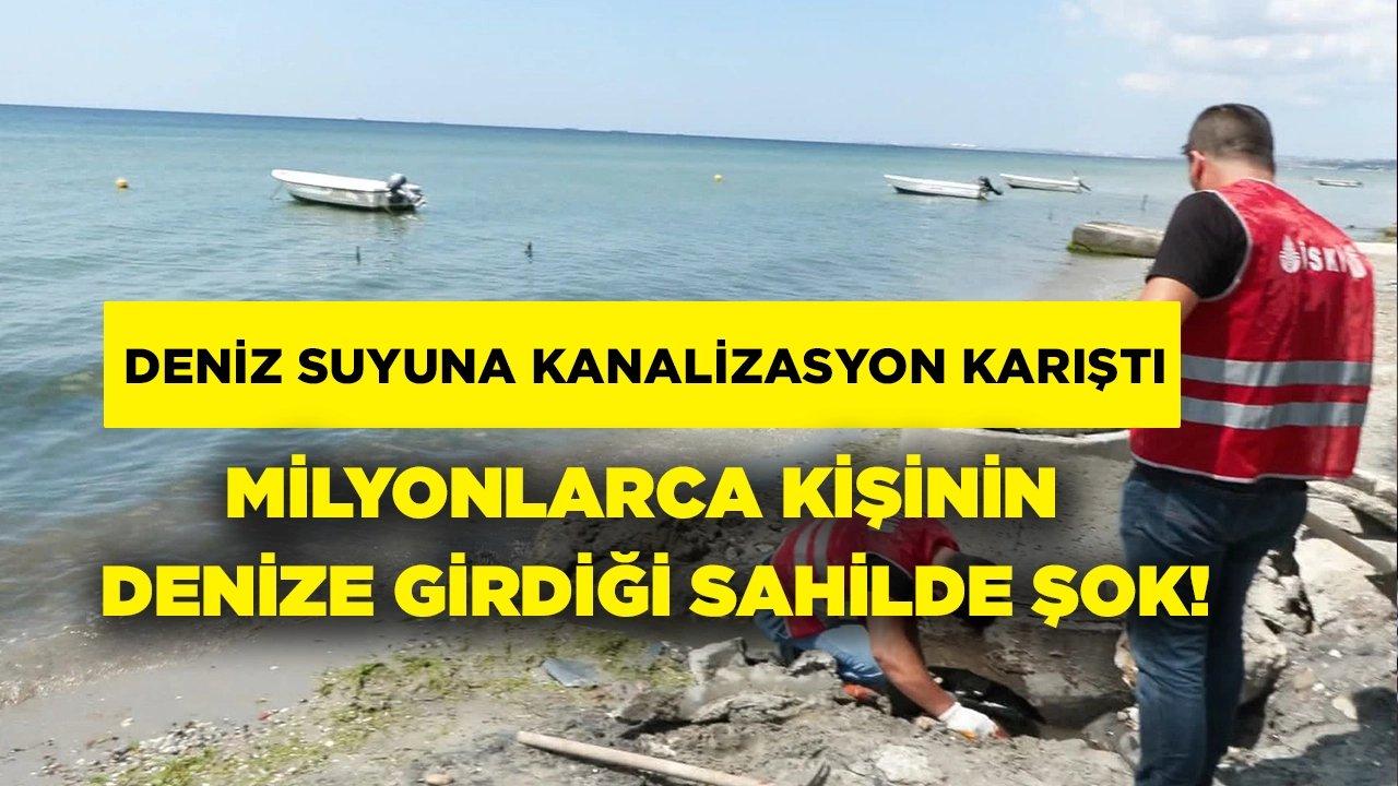 Milyonlarca kişinin denize girdiği sahilde, kanalizasyon suya karıştı