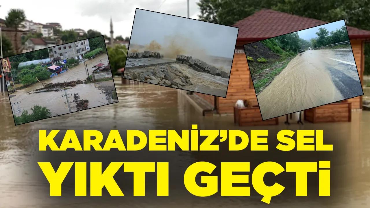 Karadeniz sele teslim: Dereler taştı, heyelanlar meydana geldi