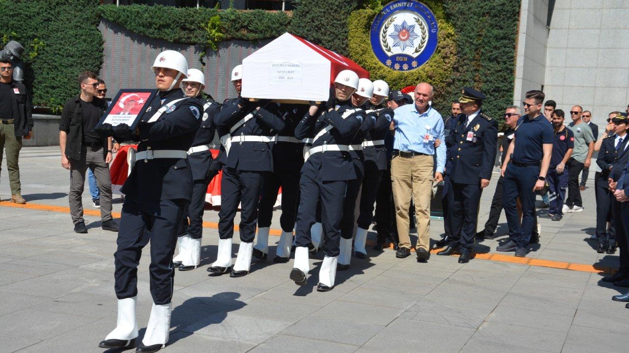 Şehit polis için emniyette tören