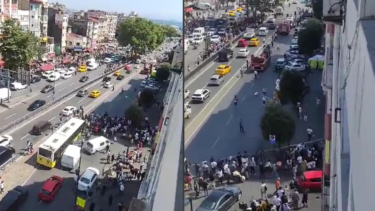 Laleli'de intihar girişimi! Trafik kapandı