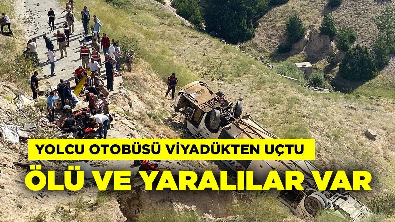 Yolcu otobüsü viyadükten uçtu; ölü ve yaralılar var