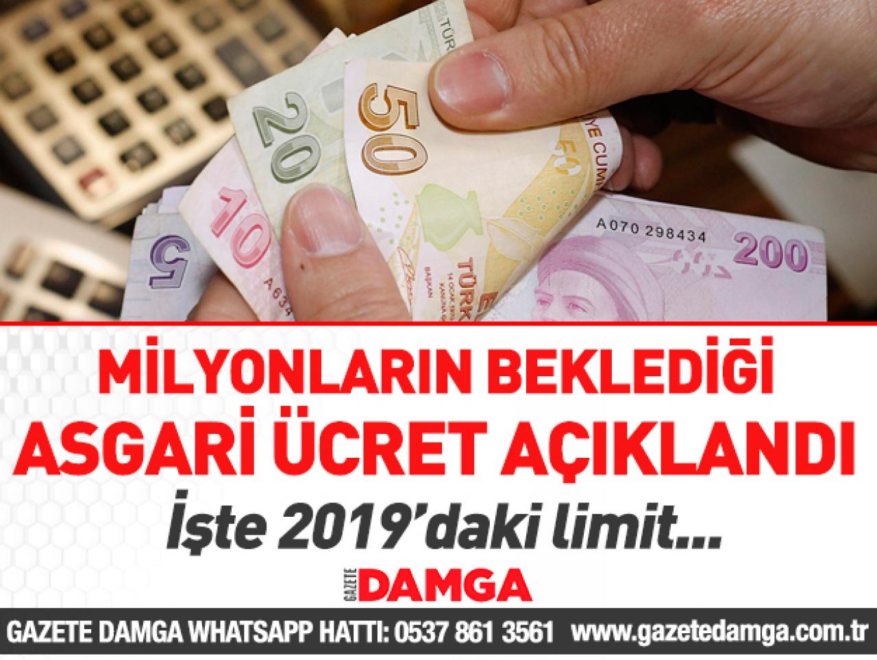 Asgari ücret açıklandı! 2019'da kaç lira oldu?