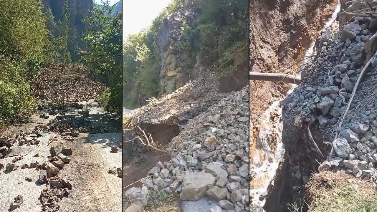 Heyelan nedeniyle 8 köy yolu ulaşıma kapandı