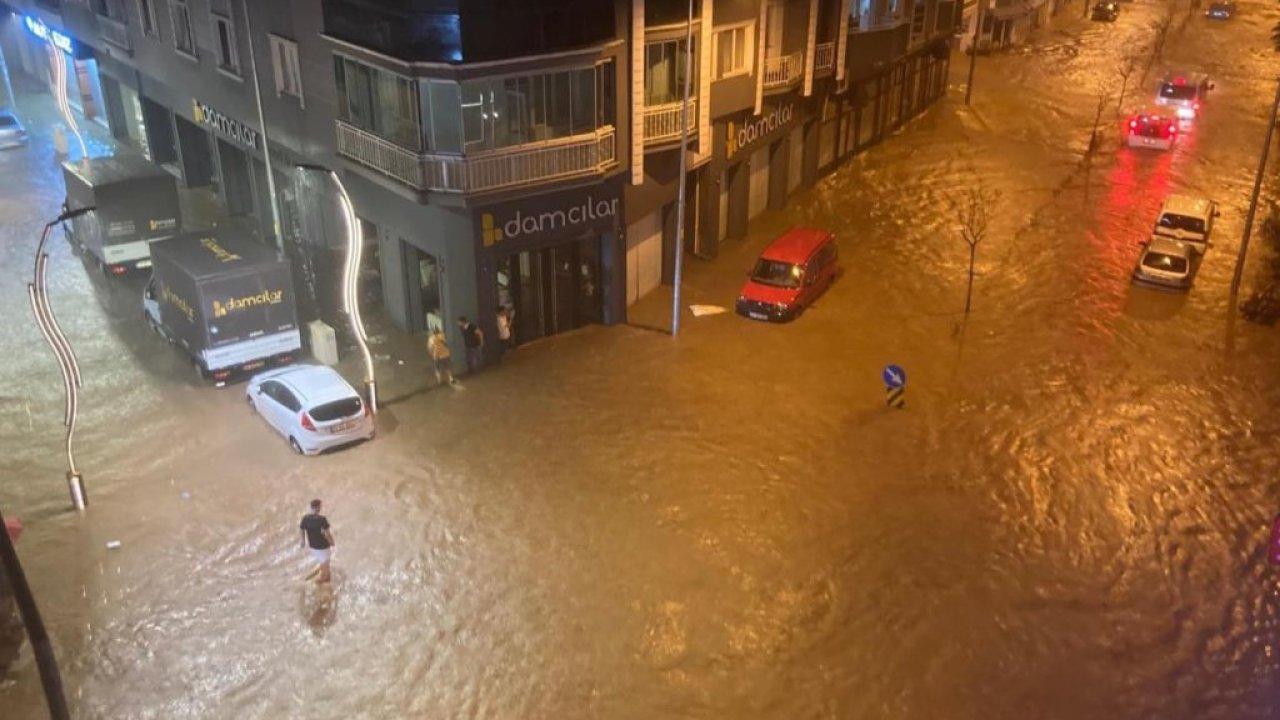 Giresun'daki sel anı kameraya yansıdı