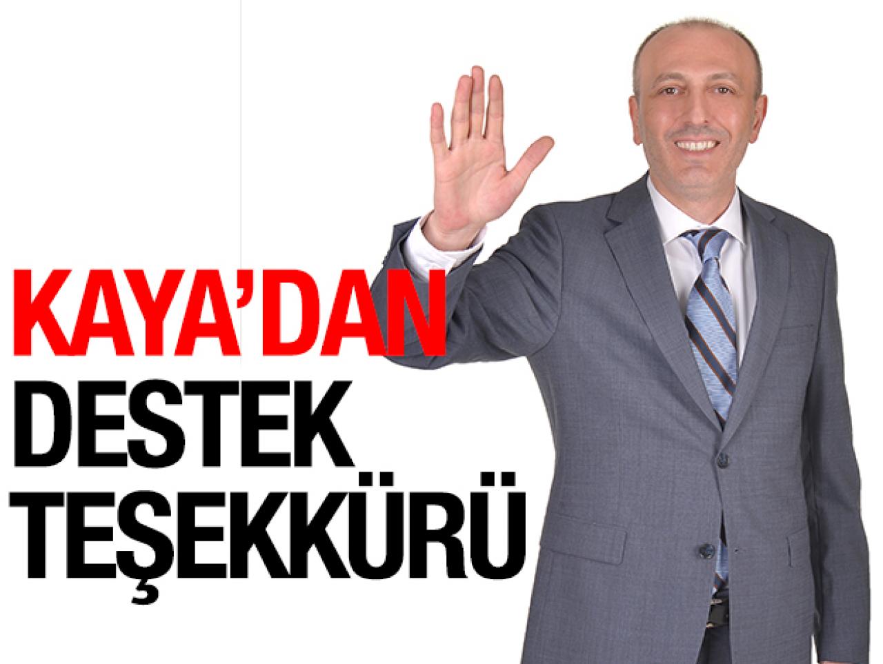 Ali Kaya'dan destek teşekkürü