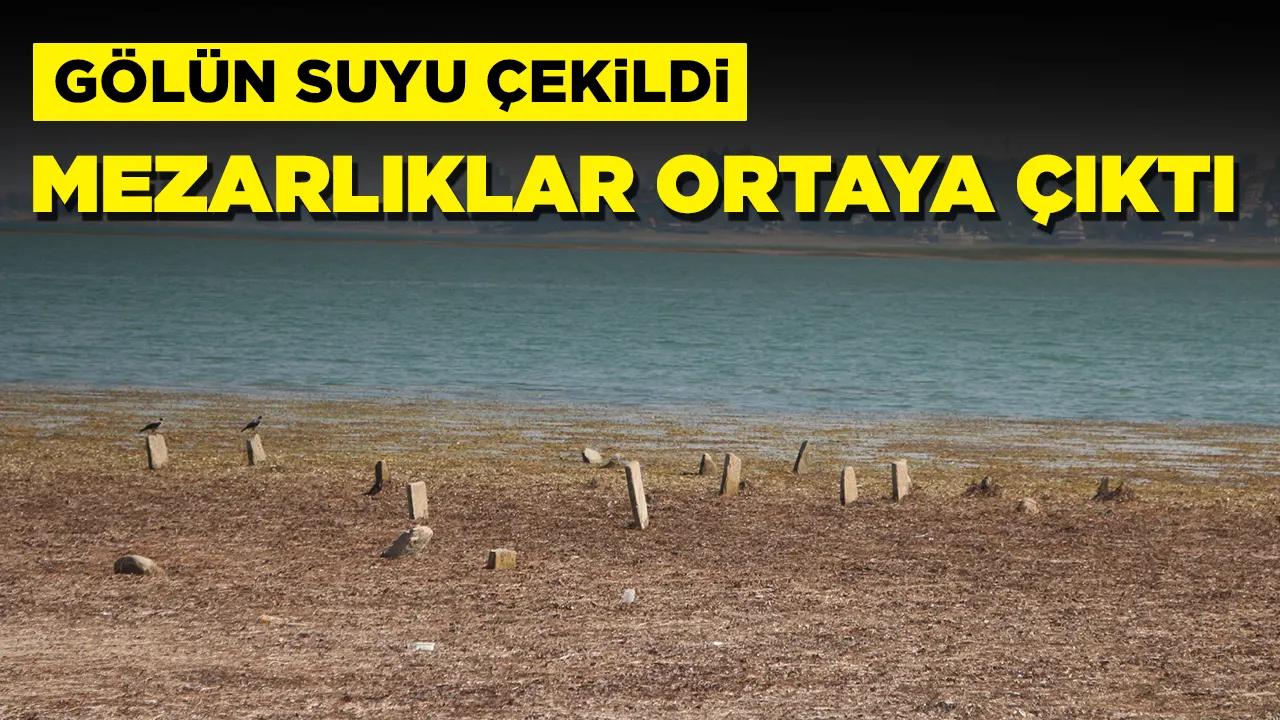 Gölün suyu çekildi, mezarlar ortaya çıktı