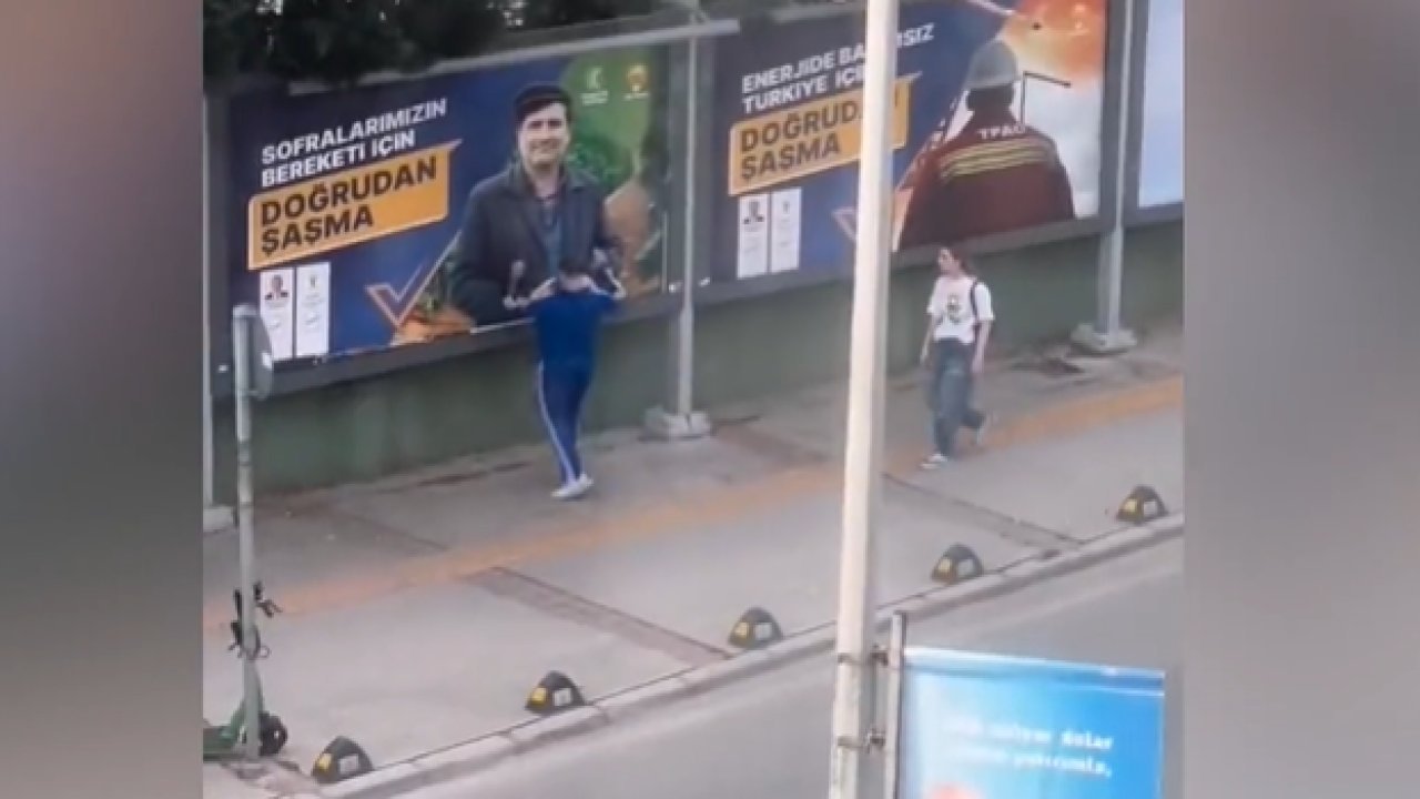 Sevgilisi ile kavga etti, hırsını reklam panosundan çıkarttı!