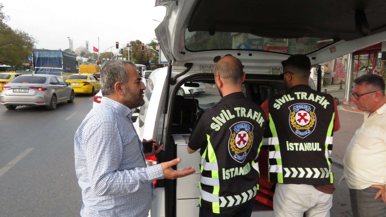 Denetimde ceza yazılan taksici basın mensuplarına çıkıştı: Başka işiniz yok mu?