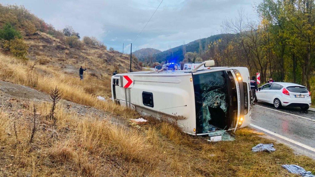 Taziyeden dönenleri taşıyan otobüs devrildi: 27 yaralı