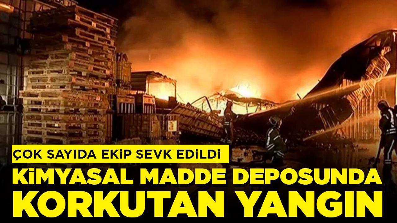 Kimyasal madde deposunda korkutan yangın