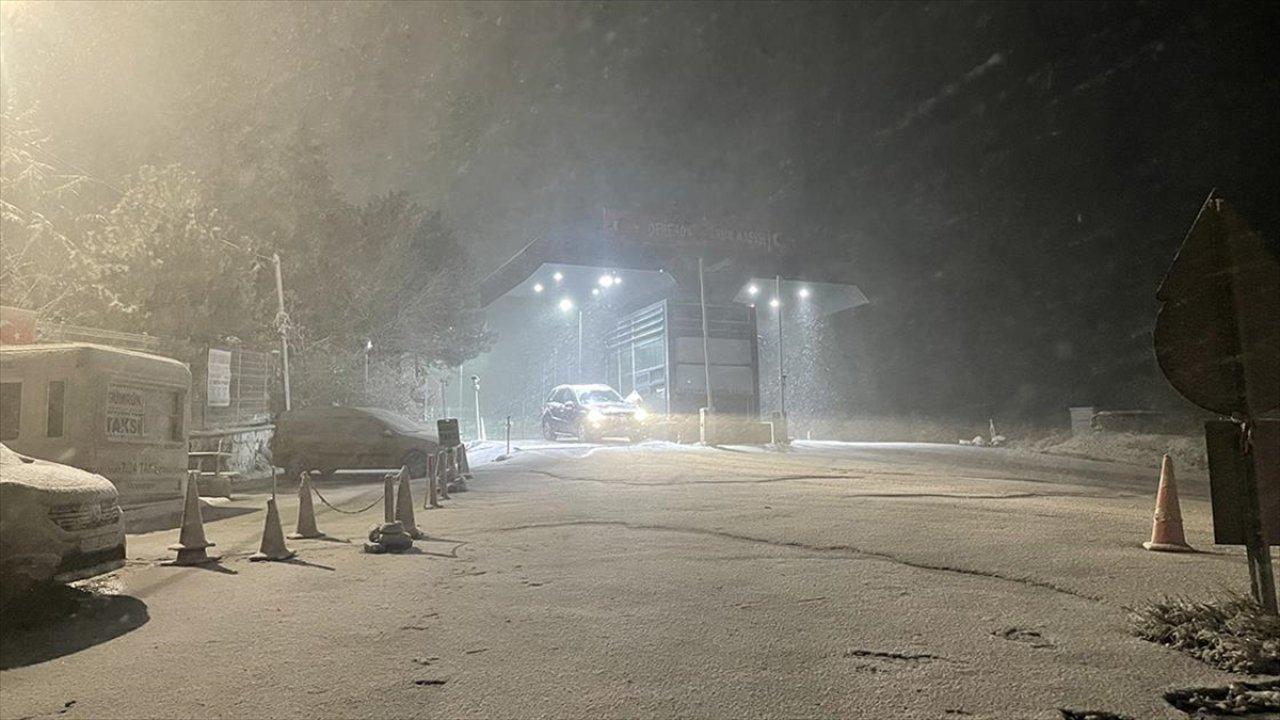 Kırklareli'nin yüksek kesimlerine kar yağdı