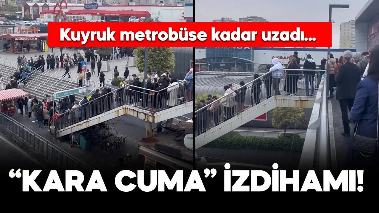 AVM’deki Black Friday kuyruğu metrobüs durağına kadar uzadı!