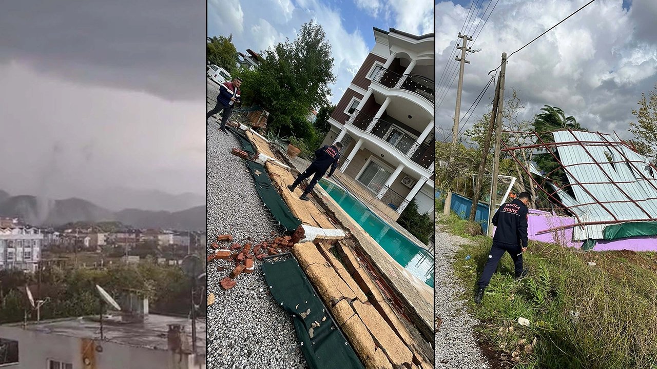 Meteoroloji uyarmıştı: Hortum çatıları uçurdu, ağaç ve direkleri devirdi