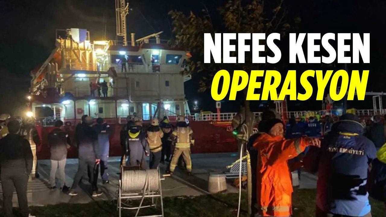 Karaya oturan gemideki mürettebat için nefes kesen kurtarma operasyonu!