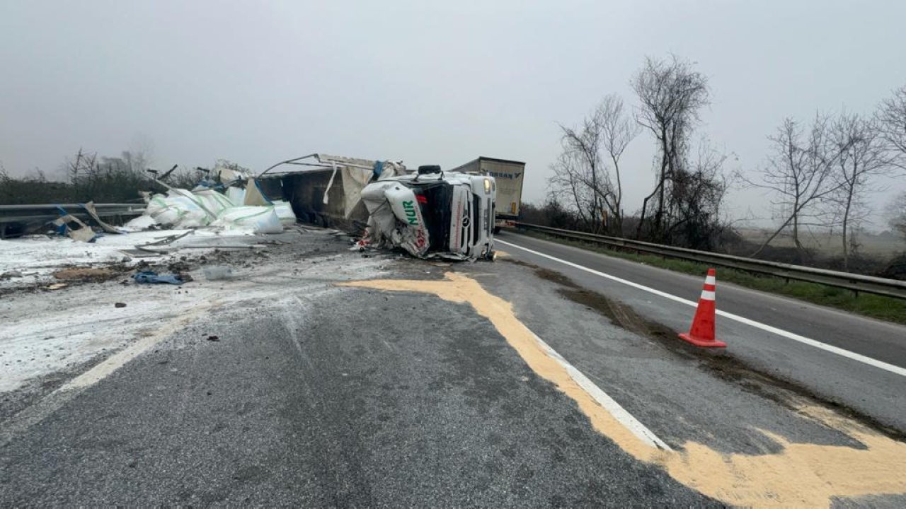 TIR devrildi; Anadolu Otoyolu kapandı