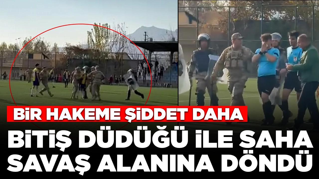 Bitiş düdüğü ile saha savaş alanına döndü: Hakemin burnu kırıldı