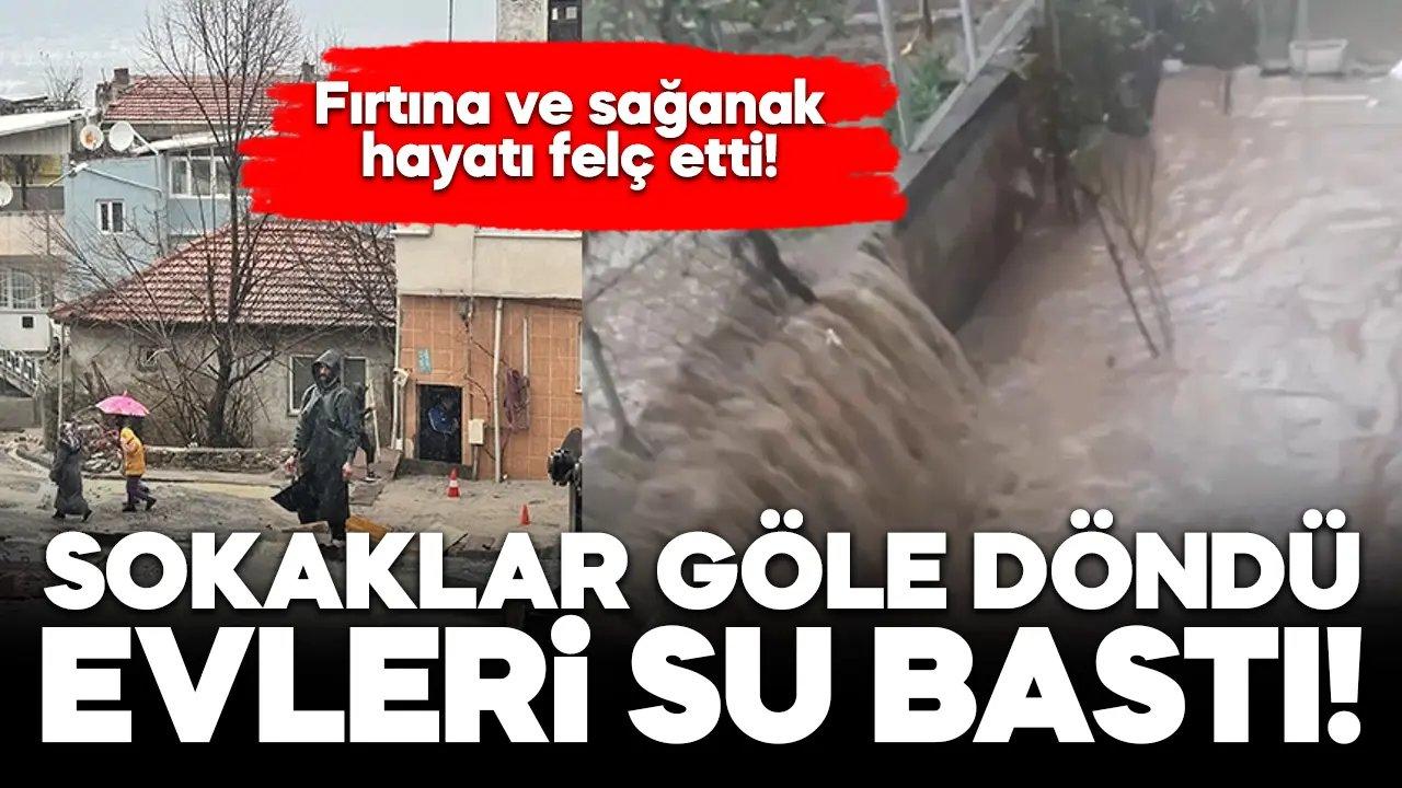 Kentte sokaklar göle döndü, evleri su bastı!