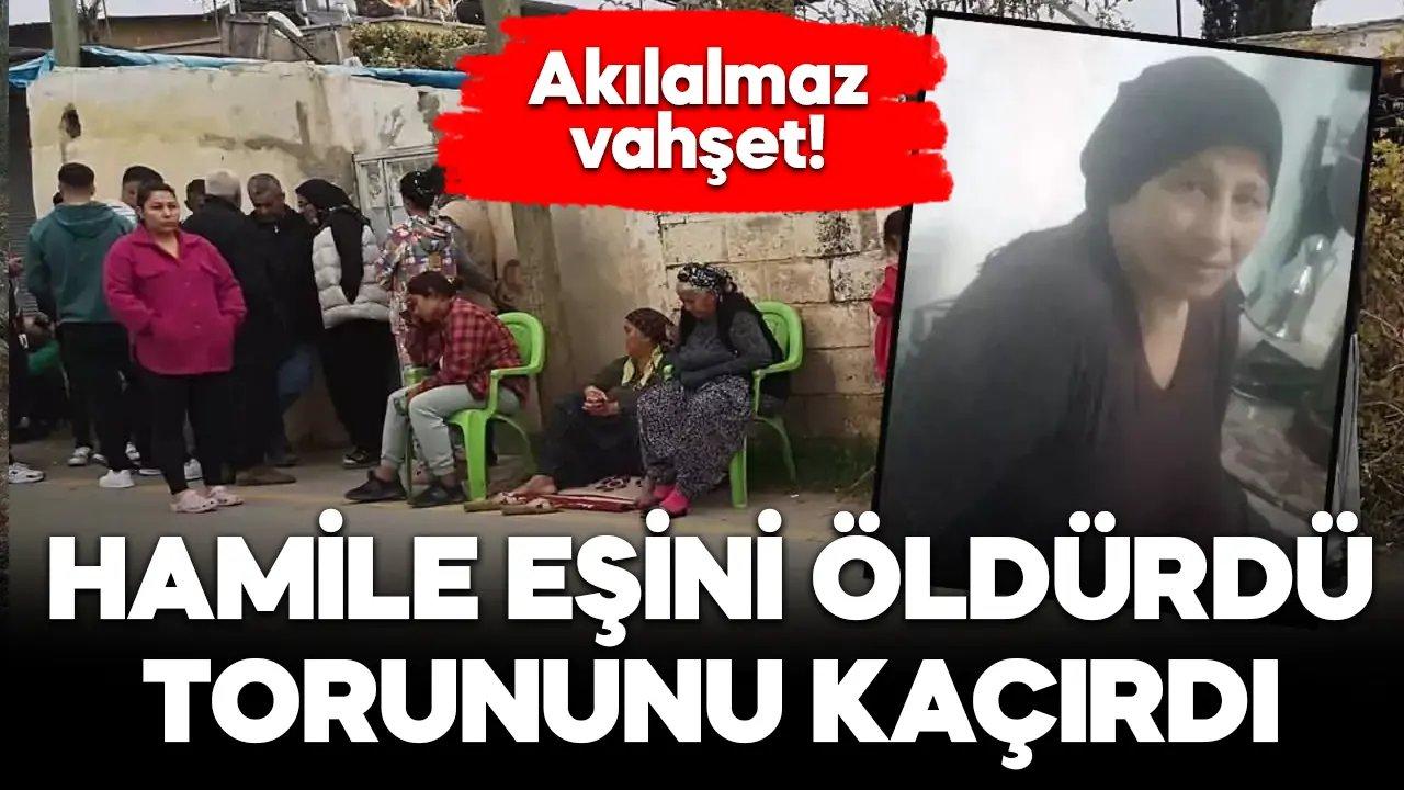 7 aylık hamile eşini satırla öldürüp torununu kaçıran cani yakandı!