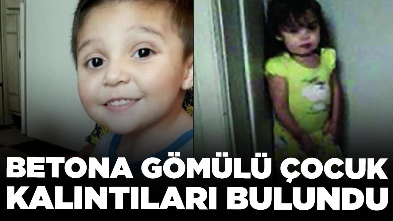 Betona gömülü çocuk kalıntıları bulundu