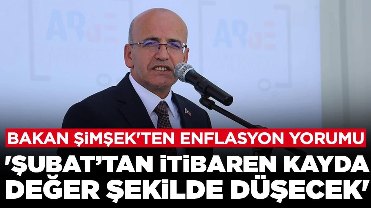 Bakan Şimşek'ten enflasyon yorumu: 'Şubat’tan itibaren kayda değer şekilde düşecek'