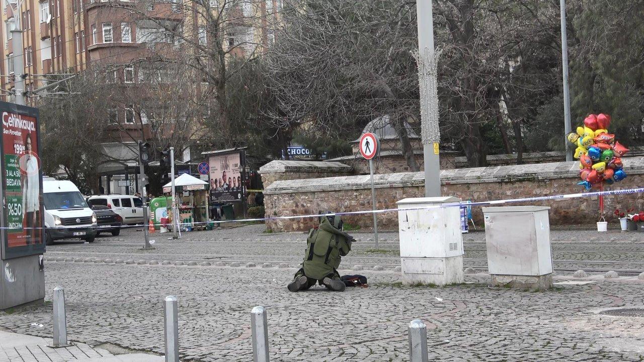 Tramvay yolundaki şüpheli paket panik yarattı!