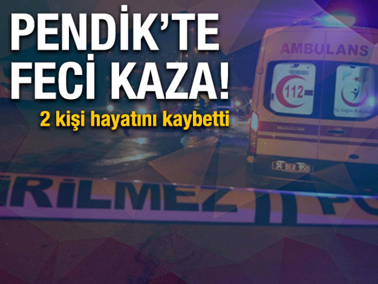 Pendik'te feci kaza! Otomobil ile kamyonet kafa kafaya çarpıştı