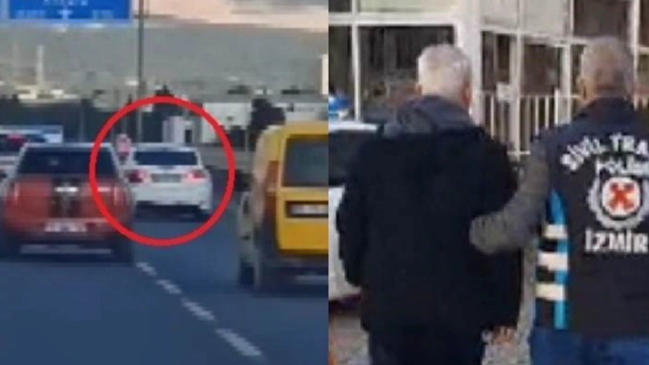 Makas atıp trafiği tehlikeye sokan sürücü yakalandı