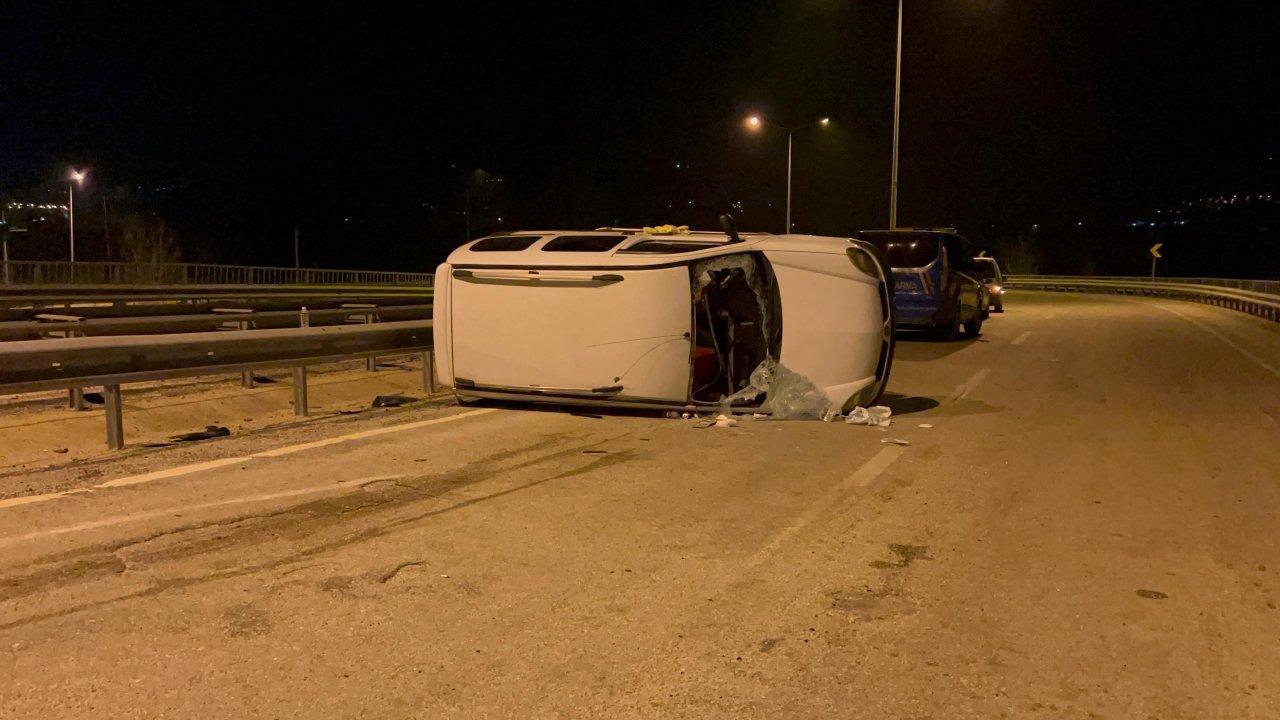 Kontrolden çıkan araç takla attı: 4 yaralı