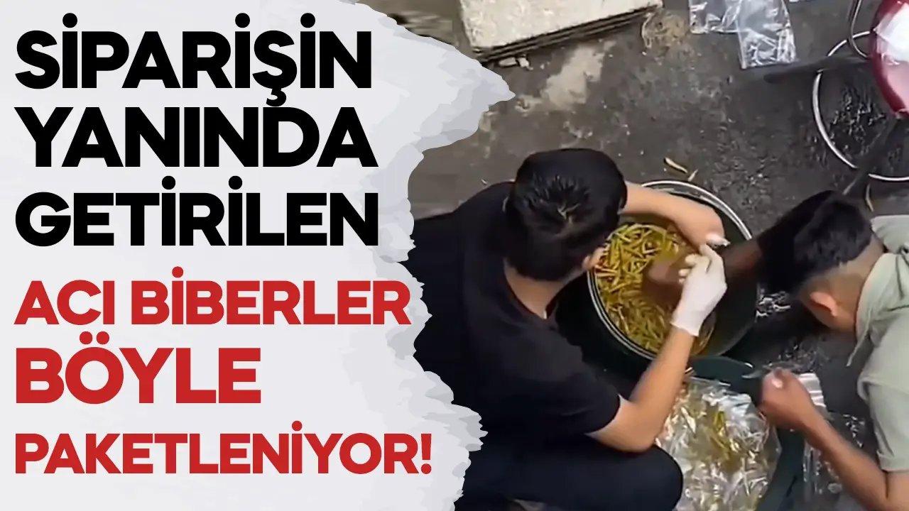 Siparişin yanında getirilen acı biberlerin nasıl paketlendiği ortaya çıktı!