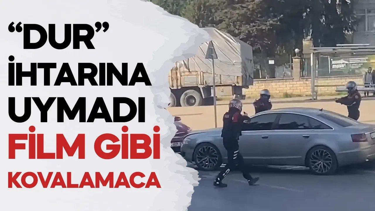 Film gibi kovalamaca! “Dur” ihtarına uymayan sürücü kaza yapınca yakalandı!