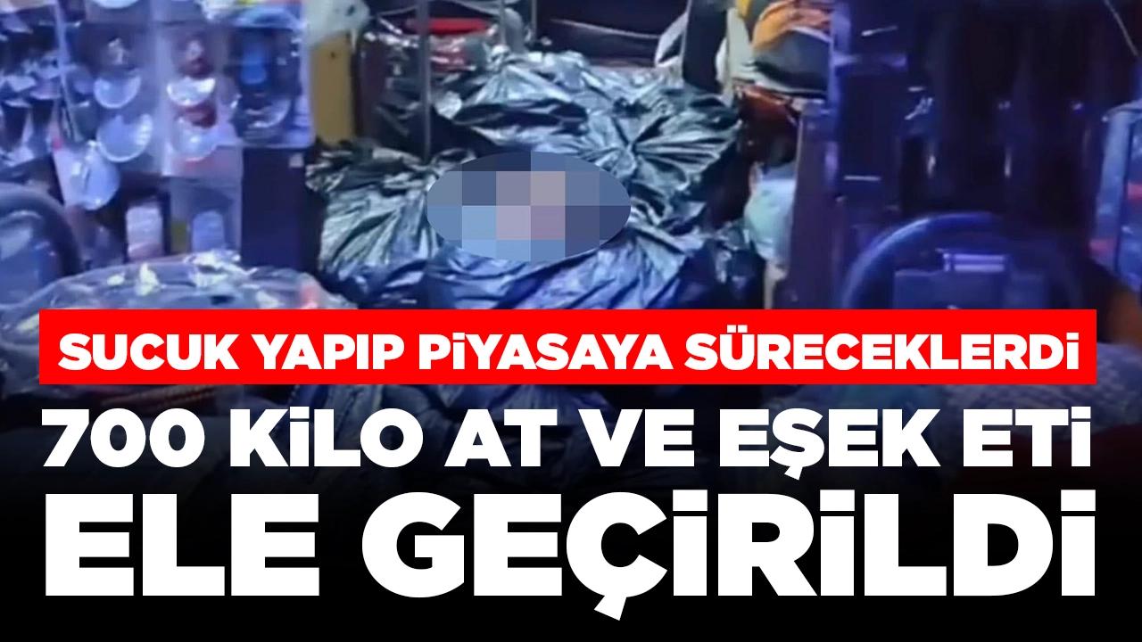 Sucuk yapıp piyasaya süreceklerdi: 700 kilo at ve eşek eti ele geçirildi