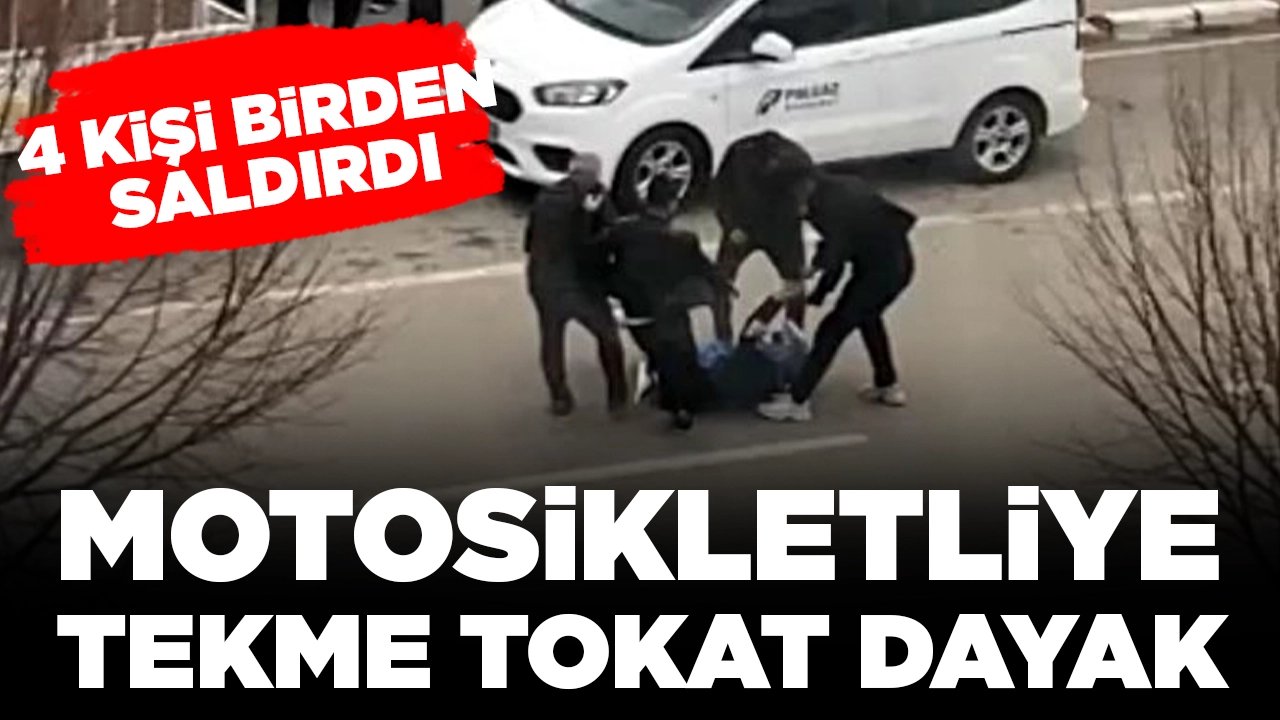 Adliye önünde motosikletliye tekme tokat dayak: 4 kişi birden saldırdı