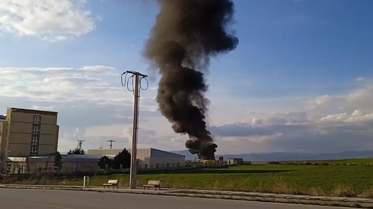 Çıkan atık lastik yangınına itfaiye ekipleri sevk edildi