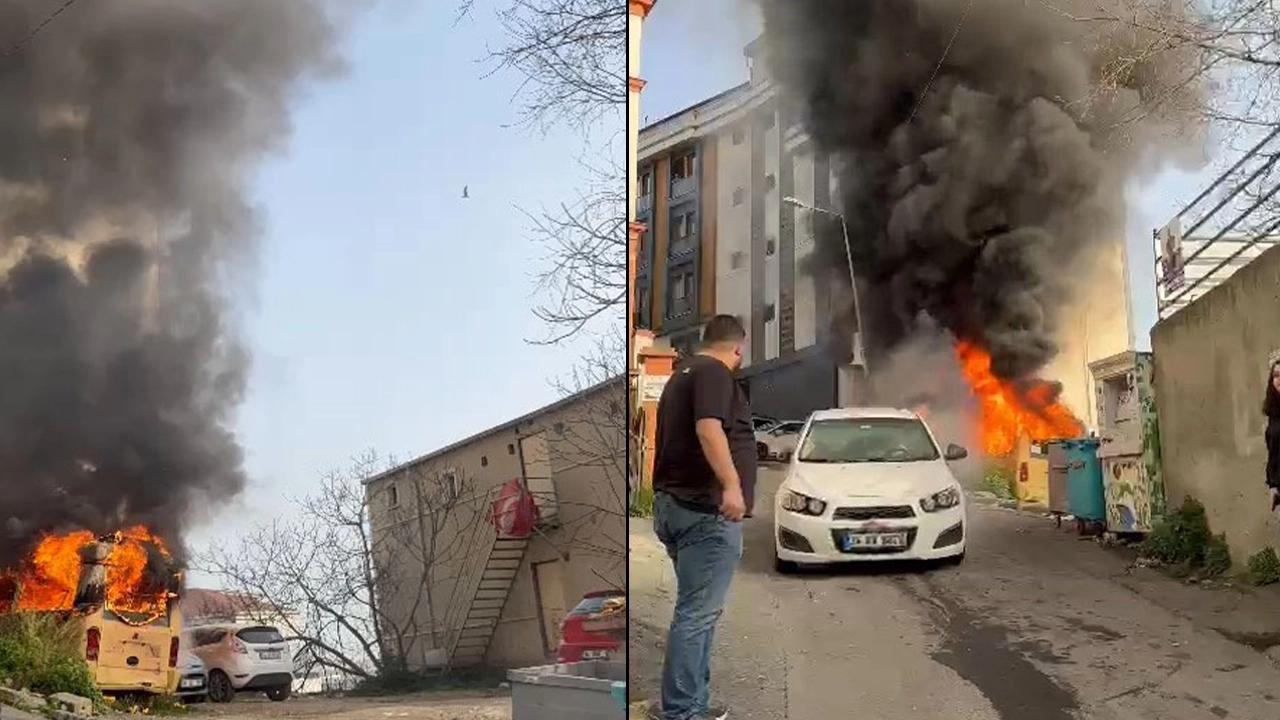 Park halindeki otomobilde yangın: Kısa sürede büyüdü, diğer araçlara sıçradı