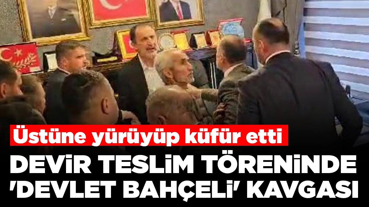 Devir teslim töreninde 'Devlet Bahçeli' kavgası: Üstüne yürüyüp küfür etti