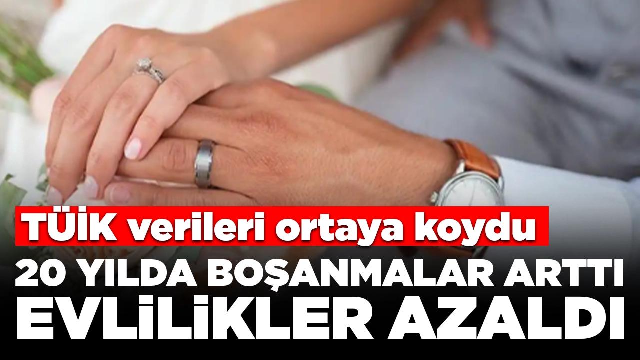 TÜİK verileri ortaya koydu: 20 yılda boşanma arttı, evlilik azaldı