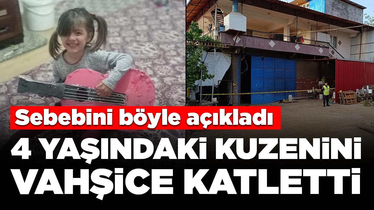 Dört yaşındaki kuzenini vahşice katletti: Sebebini böyle açıkladı