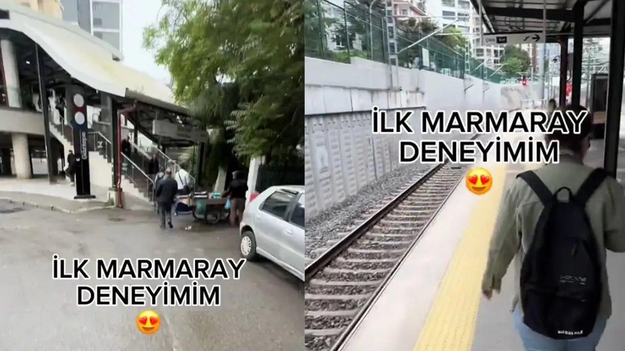 İlk kez Marmaray'a bindi, yaptığı enteresan yorumlarla alay konusu oldu