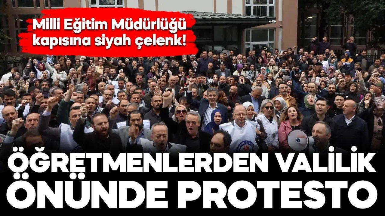 Öğretmenlerden valilik önünde protesto!