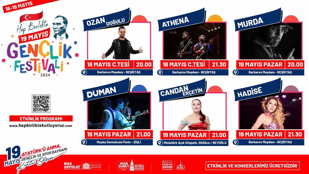 İstanbul'da üç ilçeden ortak 'Hep Birlikte 19 Mayıs Gençlik Festivali'