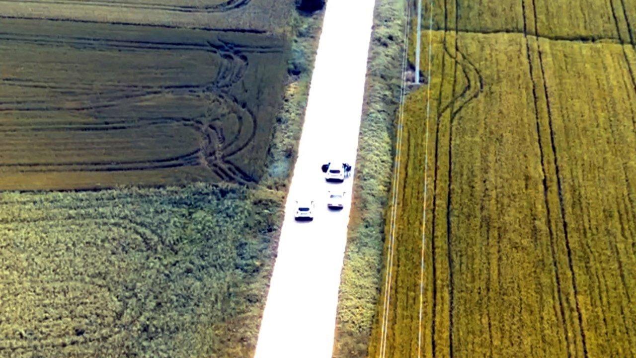 Çalıntı otomobille kaçan şüpheli, havadan ve karadan takiple yakalandı