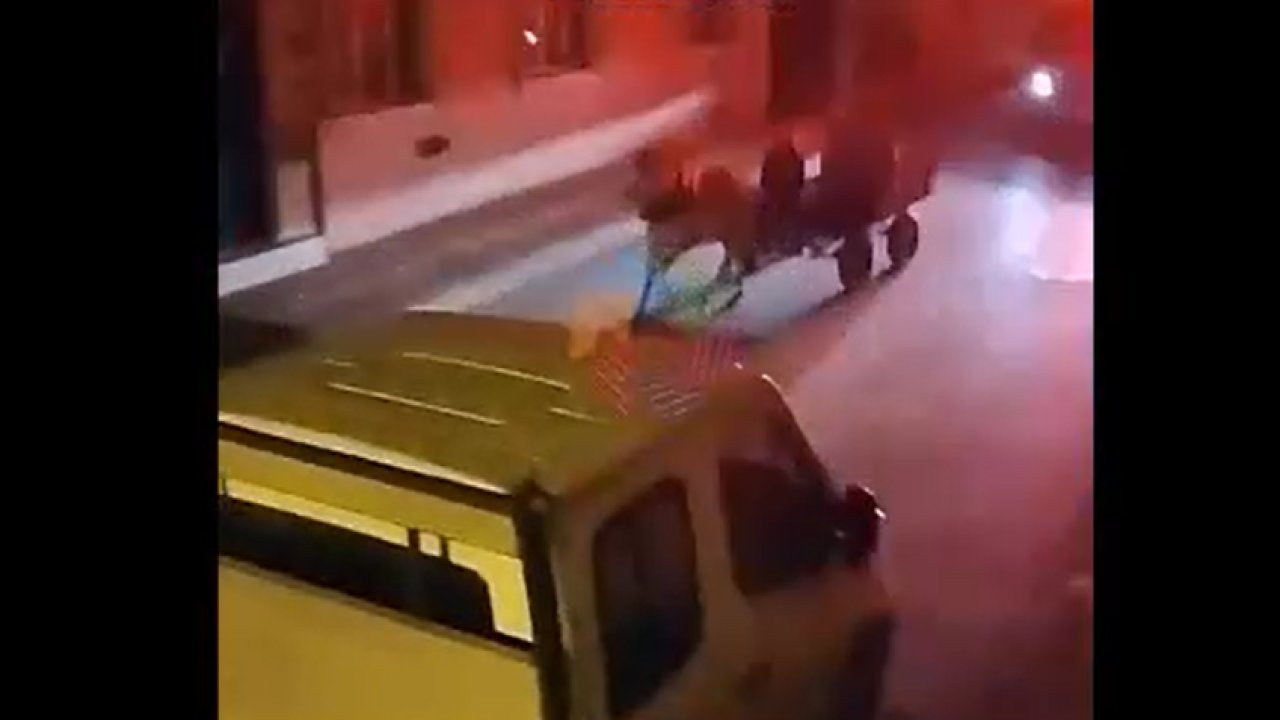 Polis otosundan at arabası ile kaçtılar..!