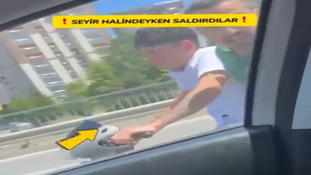 Yayaya yol verdi, trafik magandalarının saldırısına uğradı!