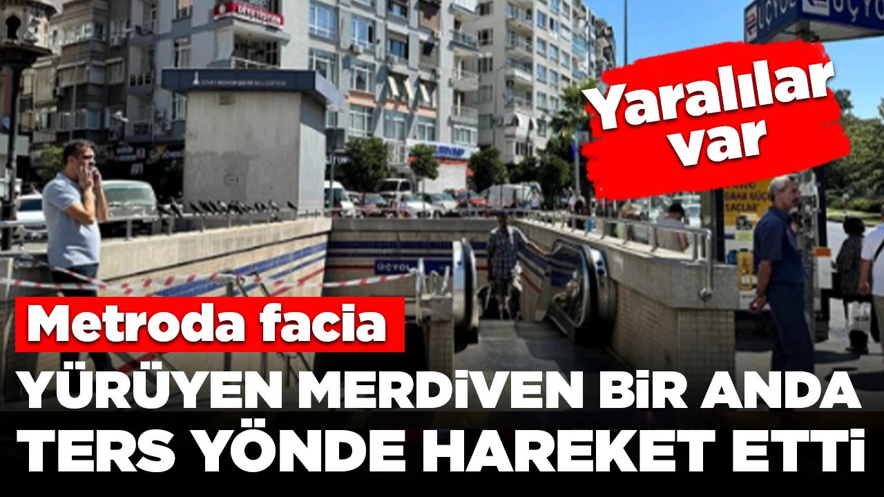 Metroda facia...Yürüyen merdiven bir anda ters yönde hareket etti: Yaralılar var