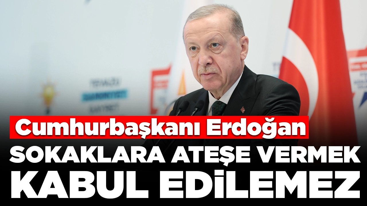 Erdoğan: Vandallık yapmak, sokaklara ateşe vermek kabul edilemez